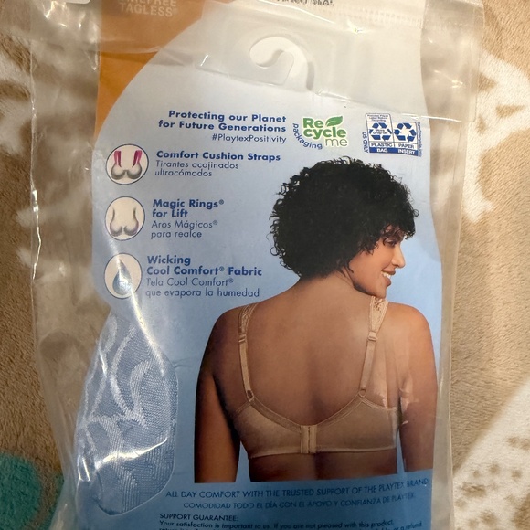 Playtex 18 HOUR Ultimate Lift & Support Bra~Zen Blue~Size 38D NEW in packaging - Picture 4 of 12